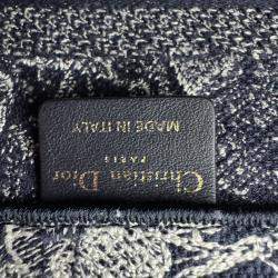 Pre Owned Dior Navy BlueWhite Embroidered Canvas Small Toile de Jouy Book Tote