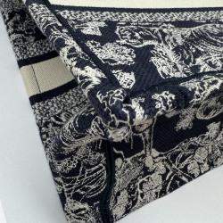 Pre Owned Dior Navy BlueWhite Embroidered Canvas Small Toile de Jouy Book Tote