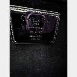 Pre Owned DIOR lady Dior art limited edtion sliver patent leather medium
