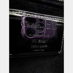 Pre Owned DIOR lady Dior art limited edtion sliver patent leather medium