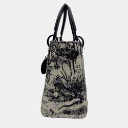 Pre Owned حقيبة ديور ليدي ديور سوداء محدودة بإضافات خرز