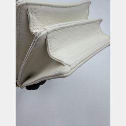 Pre Owned Dior white Leather Studded Diorama Vertical Chain Clutch