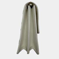 Pre Owned Dior white Leather Studded Diorama Vertical Chain Clutch