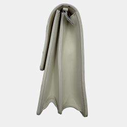 Pre Owned Dior white Leather Studded Diorama Vertical Chain Clutch