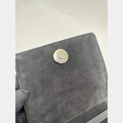 Pre Owned Dior Black Leather Studded Diorama Vertical Chain Clutch