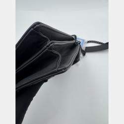 Pre Owned Dior Black Leather Studded Diorama Vertical Chain Clutch