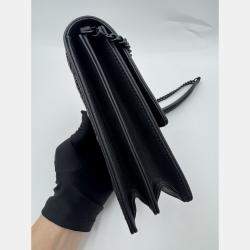 Pre Owned Dior Black Leather Studded Diorama Vertical Chain Clutch