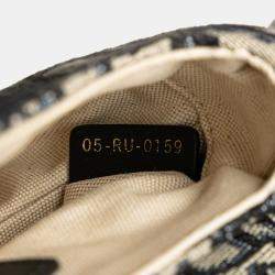 Pre Owned Dior Navy Blue Mini Oblique Canvas Saddle Bag