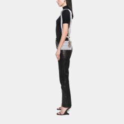 Pre Owned حقيبة ديور ليدي ديور كاناج صغيرة ميتاليك جلد عجل محبب فضي