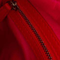 Pre Owned Dior Orange Pink Medium Bicolor Lambskin Cannage Lady Dior