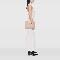 Pre Owned Dior Pink Large Lambskin Cannage Lady Dior