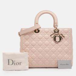 Pre Owned Dior Pink Large Lambskin Cannage Lady Dior