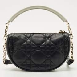 Pre Owned Dior Black Cannage Leather Small Vibe Hobo