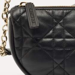 Pre Owned Dior Black Cannage Leather Small Vibe Hobo