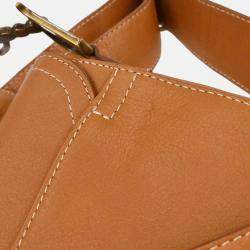 Pre Owned Dior Saddle Brown Leather Shoulder Bag