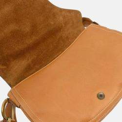 Pre Owned Dior Saddle Brown Leather Shoulder Bag