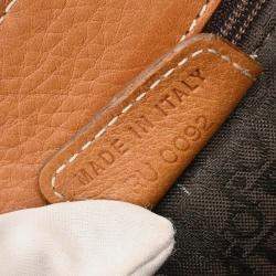 Pre Owned Dior Saddle Brown Leather Shoulder Bag