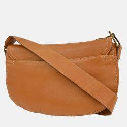 Pre Owned Dior Saddle Brown Leather Shoulder Bag