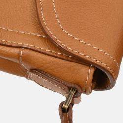 Pre Owned Dior Saddle Brown Leather Shoulder Bag