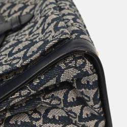 Pre Owned Christian Dior Trotter Navy Canvas Handbag
