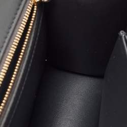 Pre Owned Dior Gold Microcannage Patent Leather Small Diorama Shoulder Bag