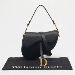 Pre Owned Dior Black Leather Saddle Bag