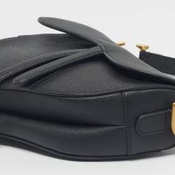 Pre Owned Dior Black Leather Saddle Bag