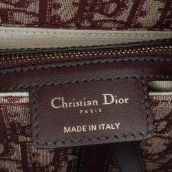 Pre Owned Dior Red Oblique Canvas Saddle Bag