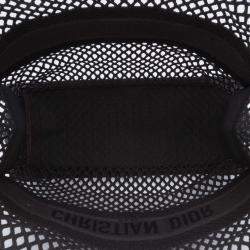 Pre Owned Dior Black Large Embroidered Mesh Book Tote