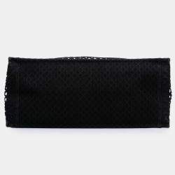 Pre Owned Dior Black Large Embroidered Mesh Book Tote
