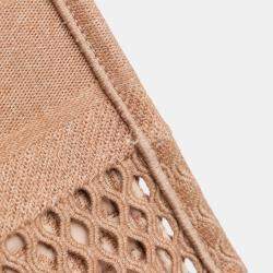 Pre Owned Dior Brown Medium Embroidered Mesh Book Tote