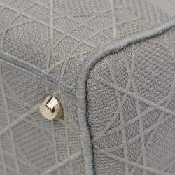 Pre Owned Dior Grey Medium Canvas Cannage Lady D Lite