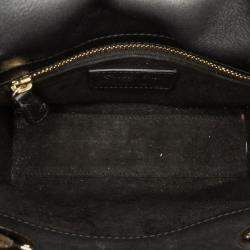 Pre Owned Dior Black Mini Calfskin Embroidered Lady Dior