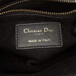 Pre Owned Dior Black Mini Calfskin Embroidered Lady Dior