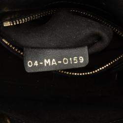 Pre Owned Dior Black Mini Calfskin Embroidered Lady Dior