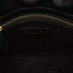 Pre Owned Dior Black Mini Calfskin Embroidered Lady Dior