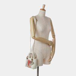 Pre Owned Dior White Niki De Saint Phalle Mini Calfskin Dioramour Lady Dior