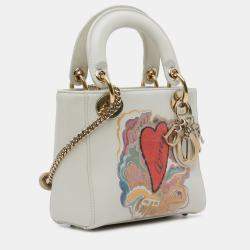 Pre Owned Dior White Niki De Saint Phalle Mini Calfskin Dioramour Lady Dior