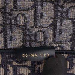 Pre Owned Dior Navy Blue Large Oblique Canvas Book Tote