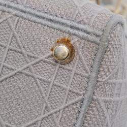 Pre Owned Dior Grey Medium Canvas Cannage Lady D Lite