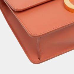 Pre Owned Dior Orange Leather 30 Montaigne Flap