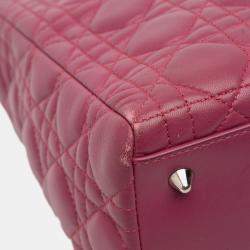 Pre Owned Dior Purple Medium Lambskin Cannage Lady Dior