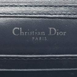 Pre Owned Dior Grey Microcannage Patent Leather Baby Diorama Shoulder Bag