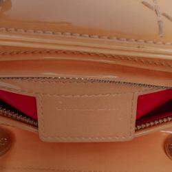 Pre Owned Dior Orange Medium Ombre Patent Cannage Lady Dior