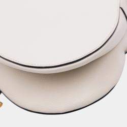 Pre Owned Dior White Grained Calfskin Saddle Bag