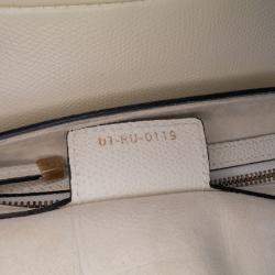Pre Owned Dior White Grained Calfskin Saddle Bag