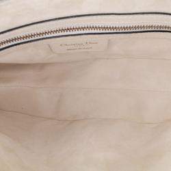 Pre Owned Dior White Grained Calfskin Saddle Bag