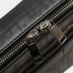 Pre Owned Dior Black Perforated Oblique Calfskin Galaxy Safari Crossbody