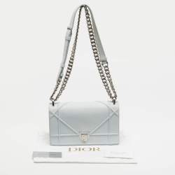 Pre Owned Dior Light Blue Leather Small Diorama Shoulder Bag