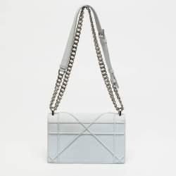 Pre Owned Dior Light Blue Leather Small Diorama Shoulder Bag